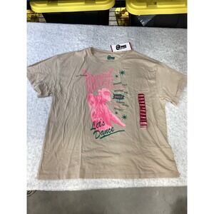 David‎ Bowie Lets Dance Graphic T-Shirt Tan Pink Green XL New With Tags 15806